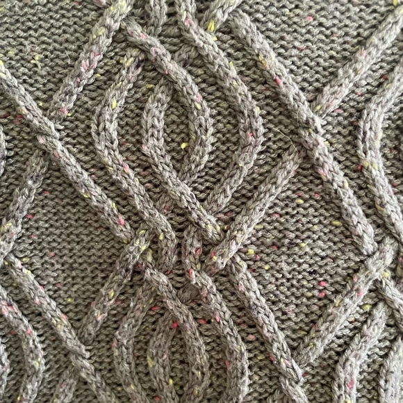 Time and Tru Cable Grey Sweater Pink/Yellow Speckled - Picture 4 of 4
